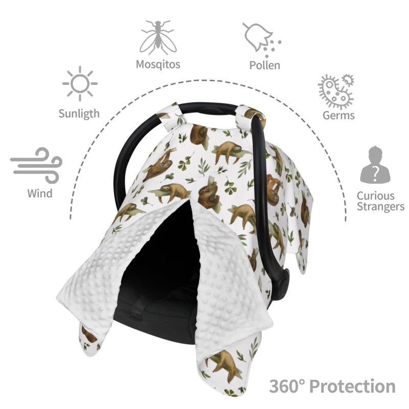 Mcewoel Sloth Baby Car Seat Cover in Winter Summer  Nursing Cover for Mom Sloth Stuff for Baby Boys Girls - Image 4